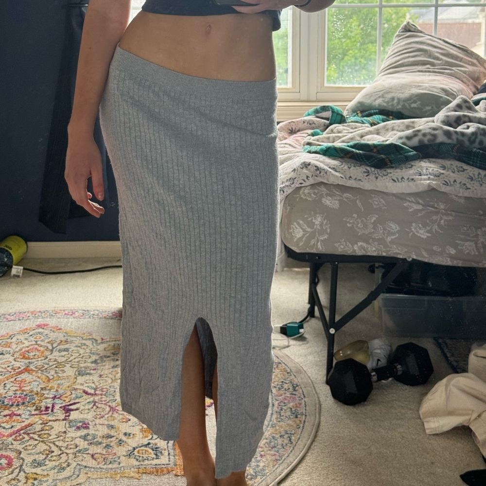 Free People Gray Maxi Skirt